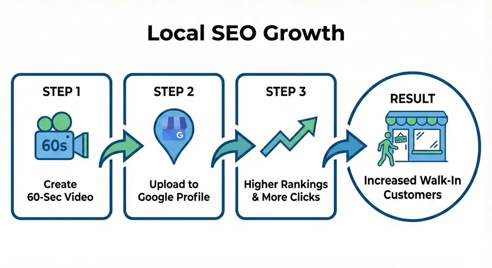 Local SEO growth strategy steps showing how Alanya businesses can dominate search rankings