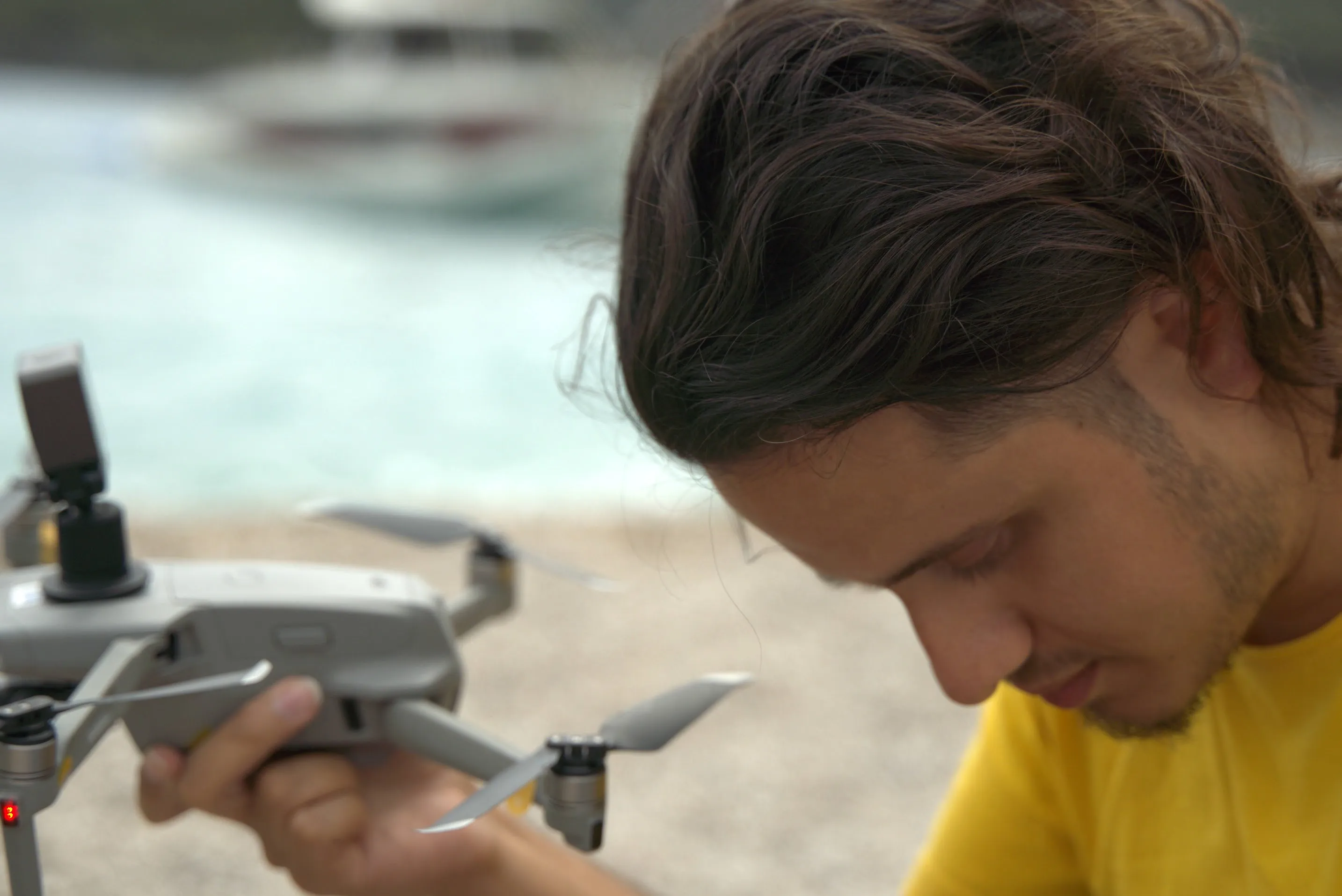 Drone photography capturing luxury villa with sea view in Alanya, Turkey